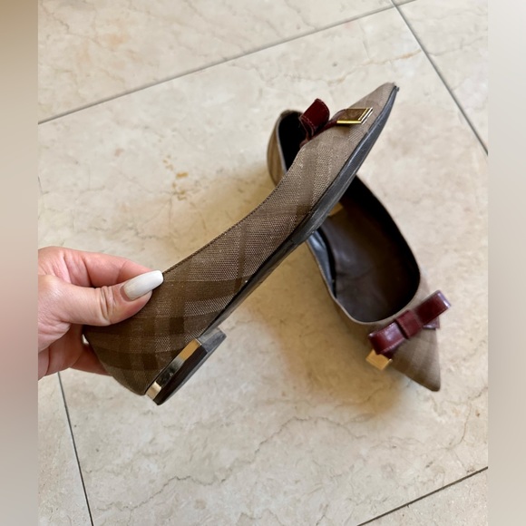 Burberry Check Ballerinas Flats 37 - Picture 2 of 3